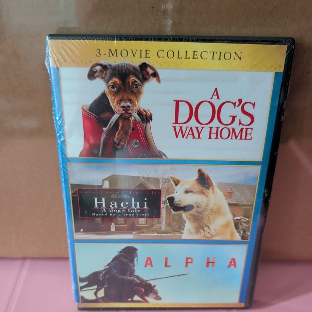 BRAND NEW Alpha / A Dog's Way Home / Hachi: A Dog's Tale (DVD) 3 Movies Pets Dog